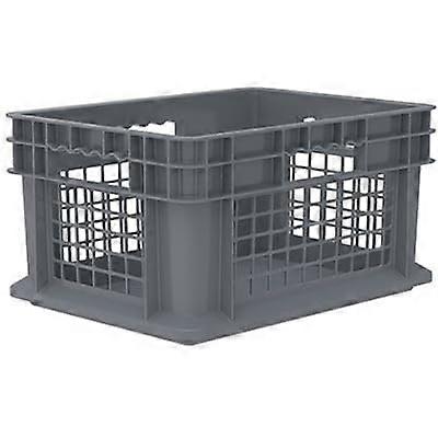 Storage Container Straight Wall MeshSolid Plastic Storage Bin Grey Durable for Workshop Organization