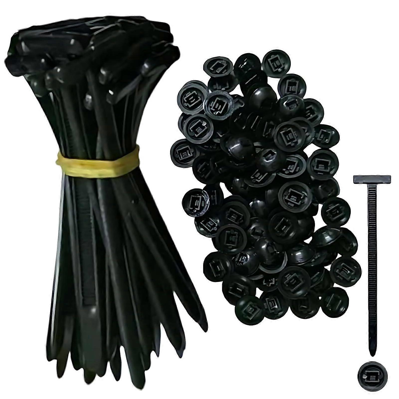 Cable Ties 150pcs Black Nylon Self Locking 9cm UV Resistant for Automotive Bumper