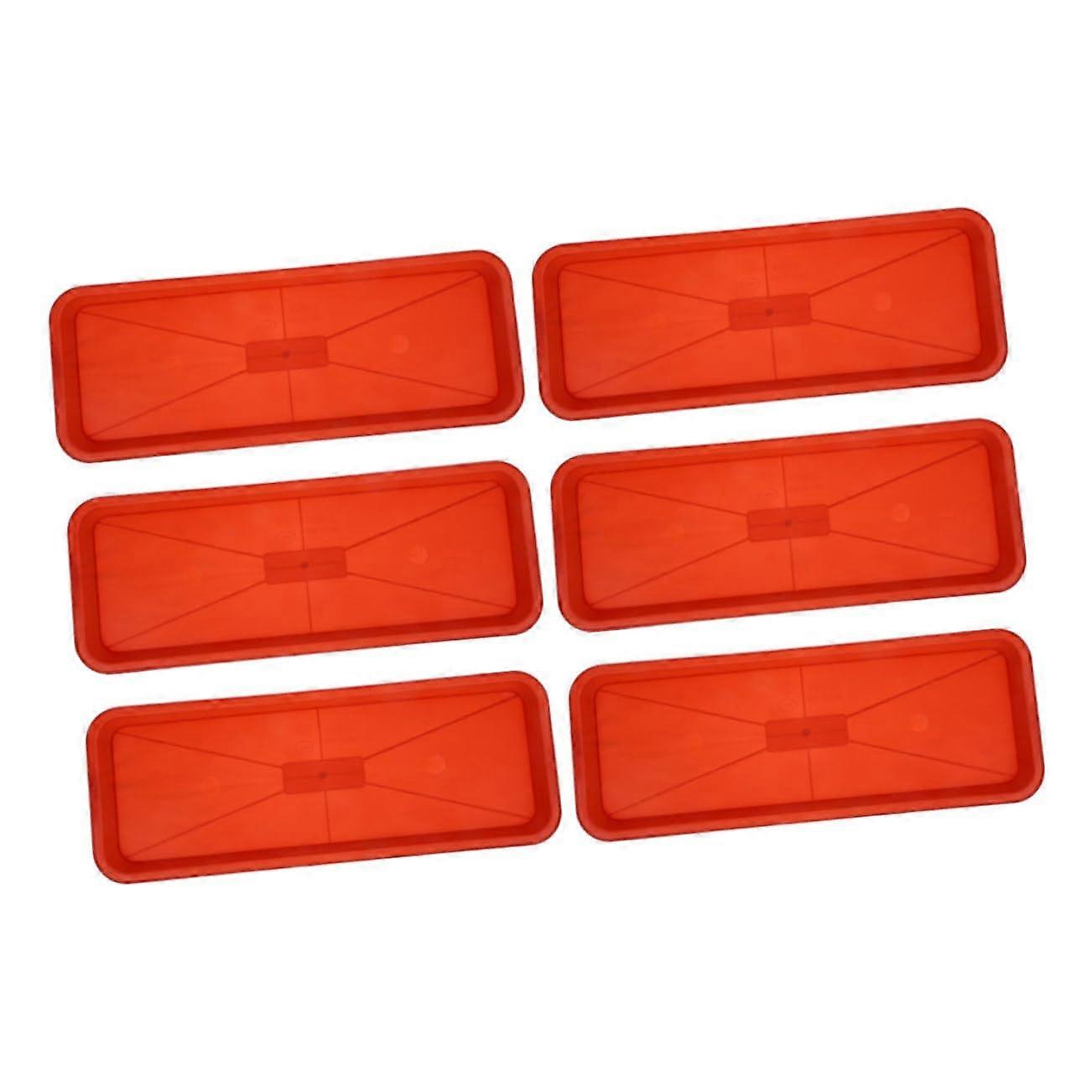 6pcs Rectangular Plastic Plant Saucer Trays Protects Surfaces From Spills for Potted Plants
