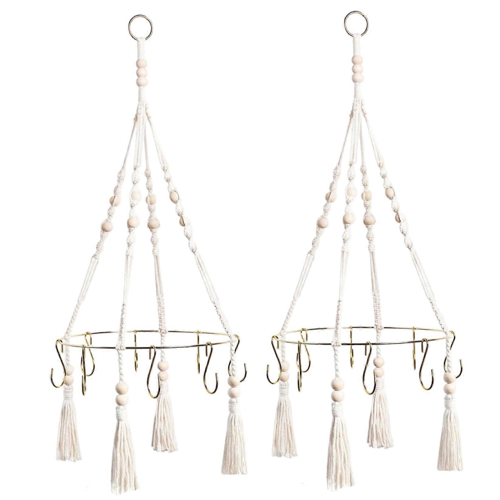 2PCS Single Layer Herb Drying Rack with Cotton Rope, Hanging Herb and Flower Dryer
