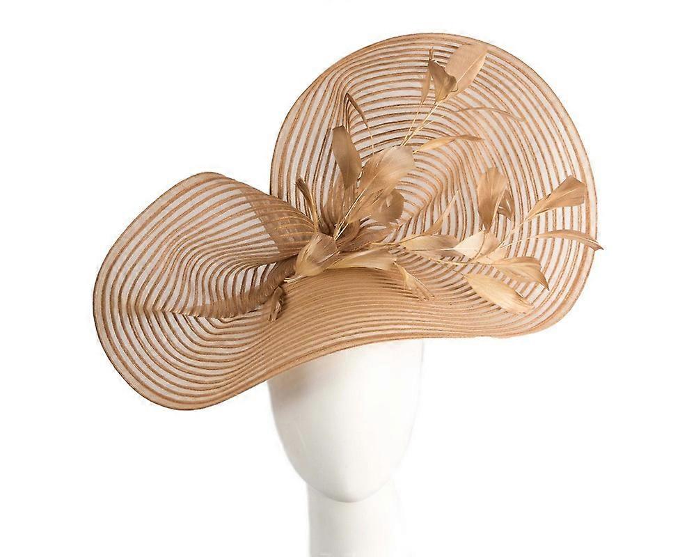 Large gold fascinator by Cupids Millinery CU768GLD