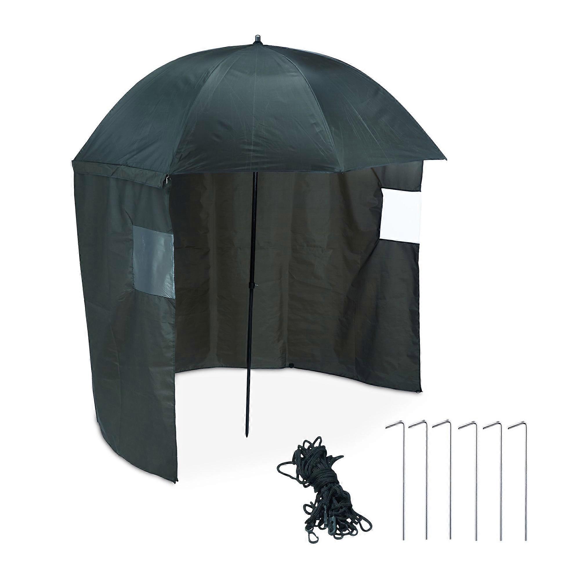 Fiskeparaply med sidepanel