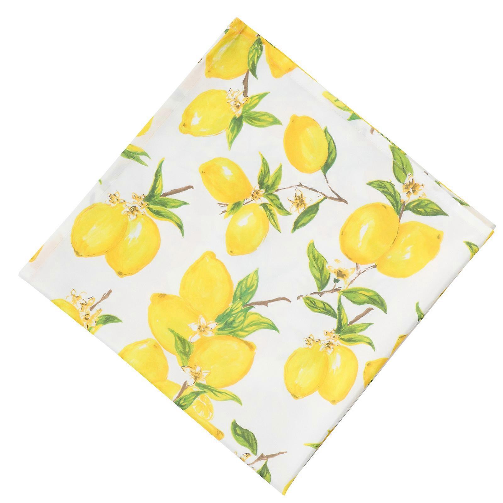 Printed Lemon Table Cover Creative Decorative Tablecloth Set 5Pcs