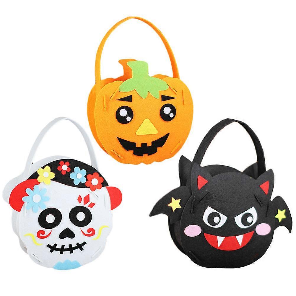 Handbag Making Kit For Kids Halloween Decoration 3 Sets Storage Pouch Rectangular Functional Design