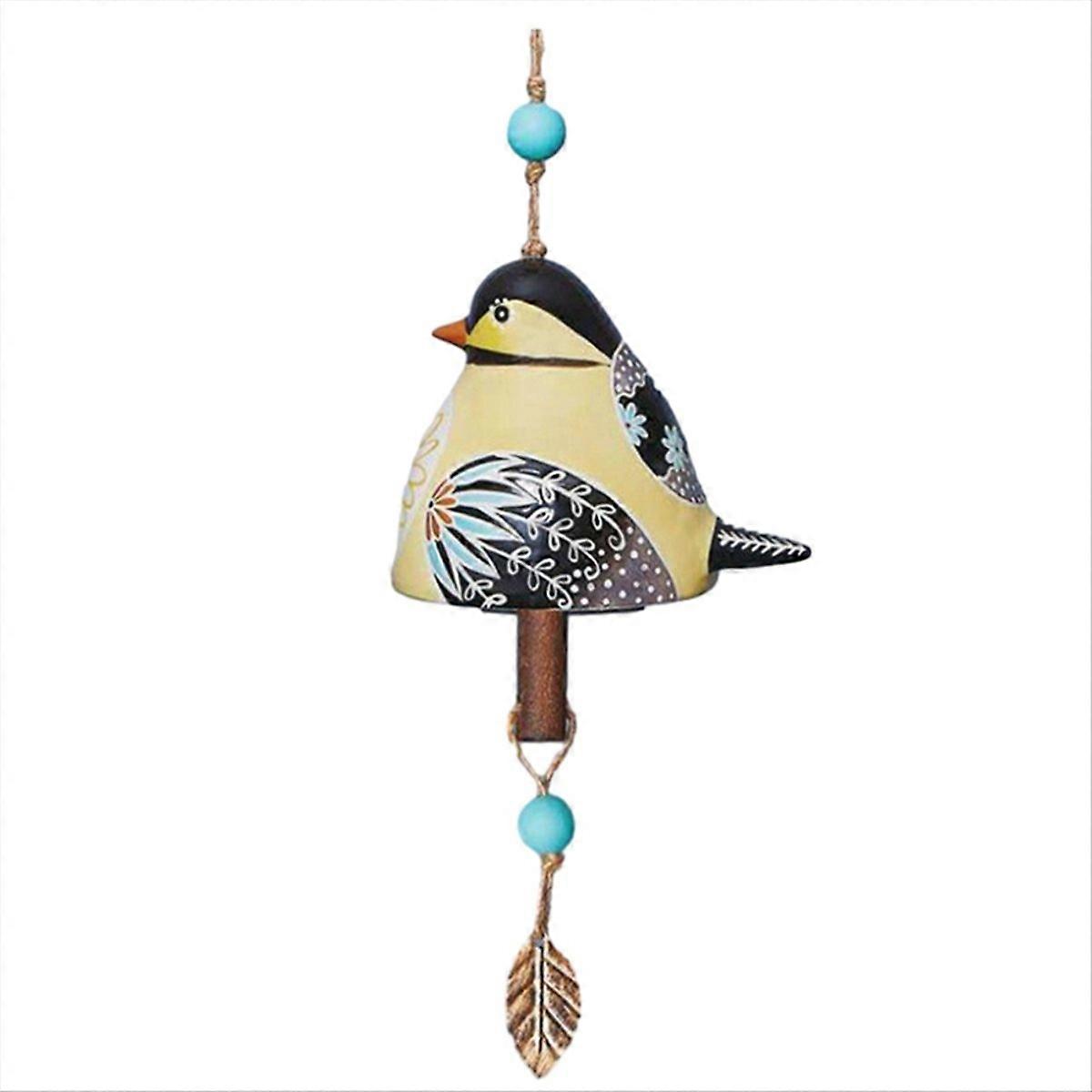 Bird Song Bell Garden Decoration,Hanging Rustic Wind Chime, E