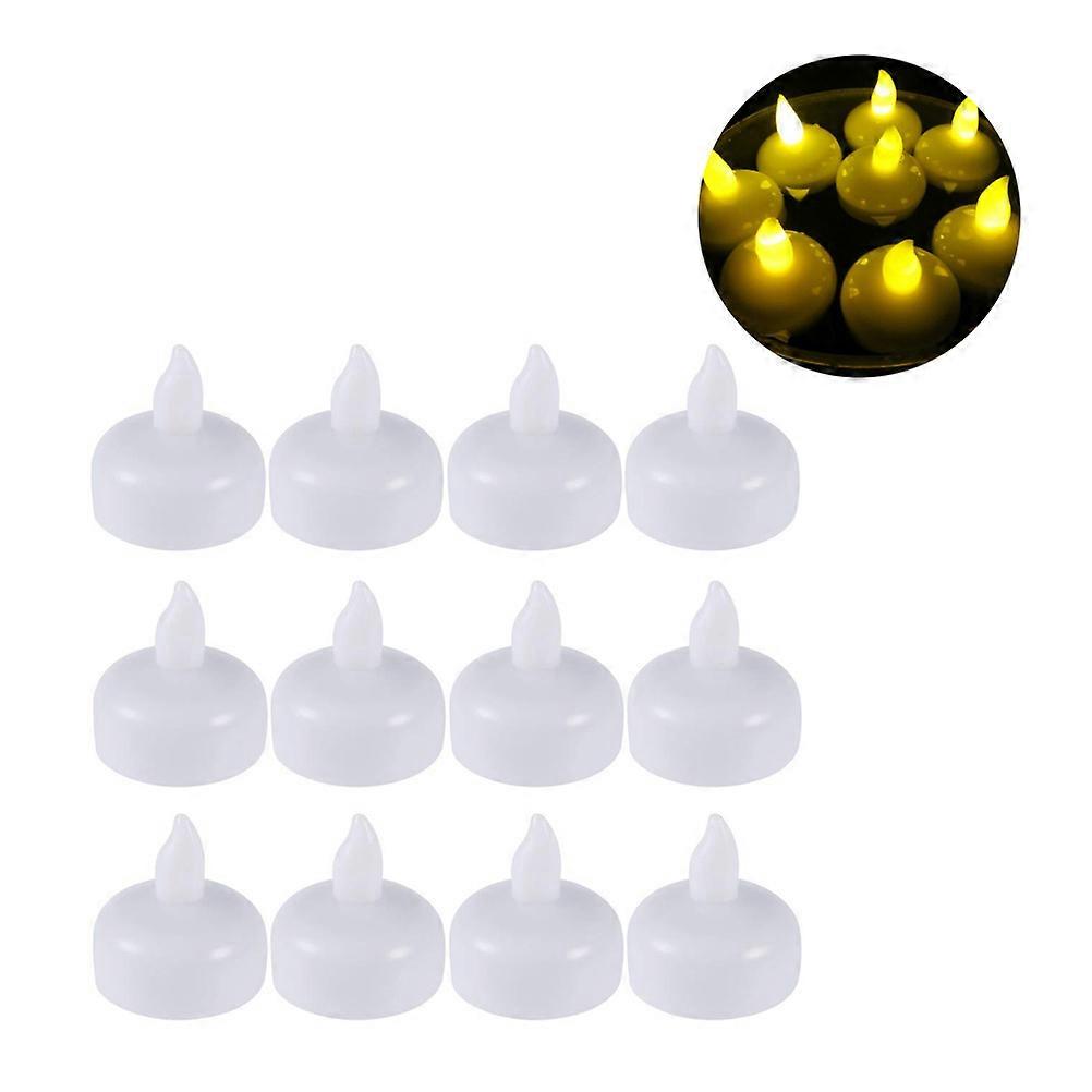 LED Floating Candles White Decorative Candles for Spa Bath 24Pcs