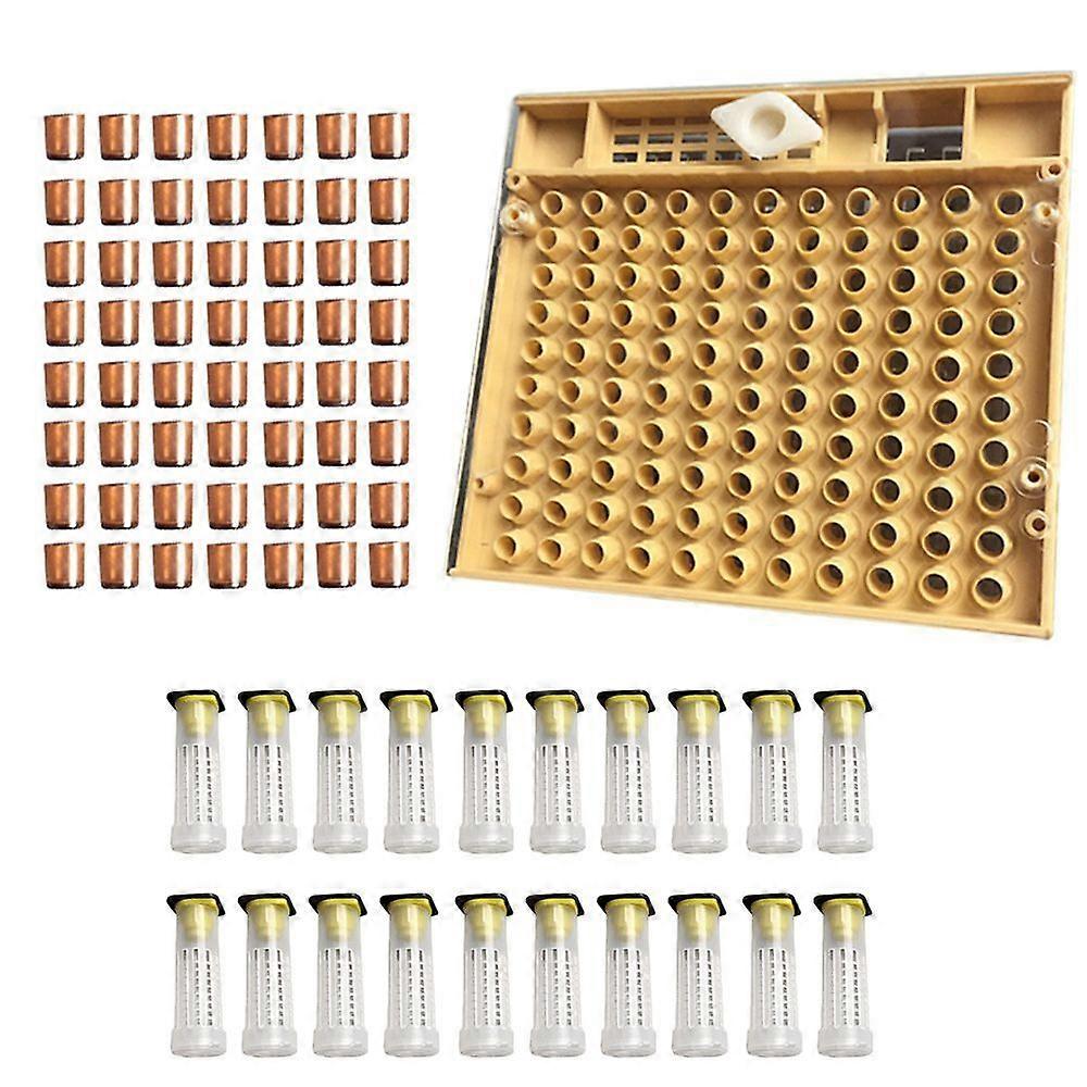 Beekeeping Equipment Set Queen Rearing System Cultivating Box 110pcs Plastic Bee Cell Cups Cup kit