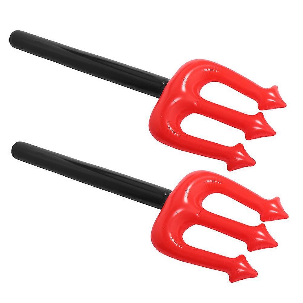 Inflatable Demon Cosplay Fork for Halloween Party 2Pcs Durable PVC Props
