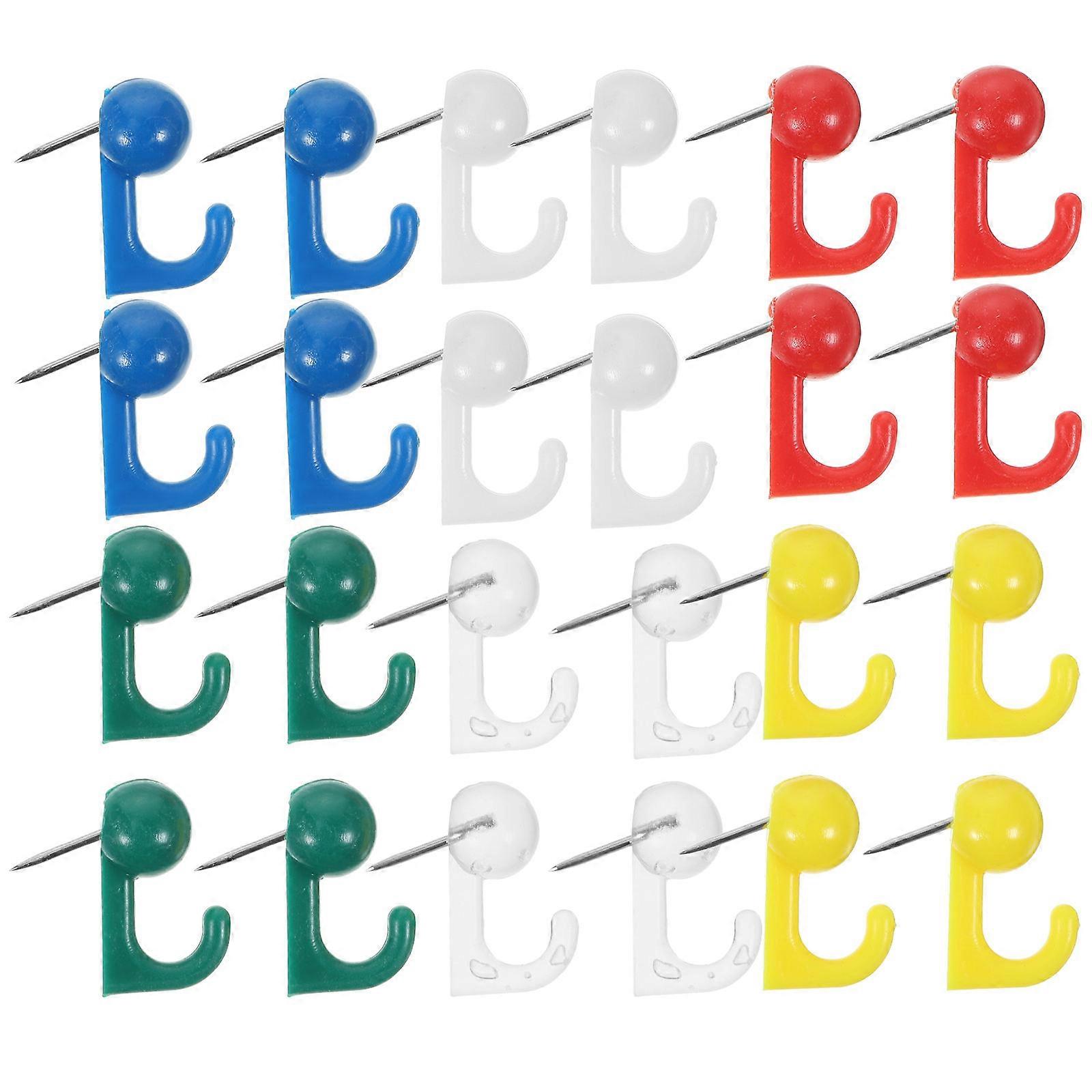 Assorted Color Push Pin Hooks for Office with 10 Boxes Pack
