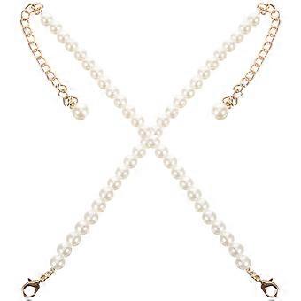2pcs Schuhriemen elegante Perlen Knöchelriemen Ersatzschuhriemen für Absätze