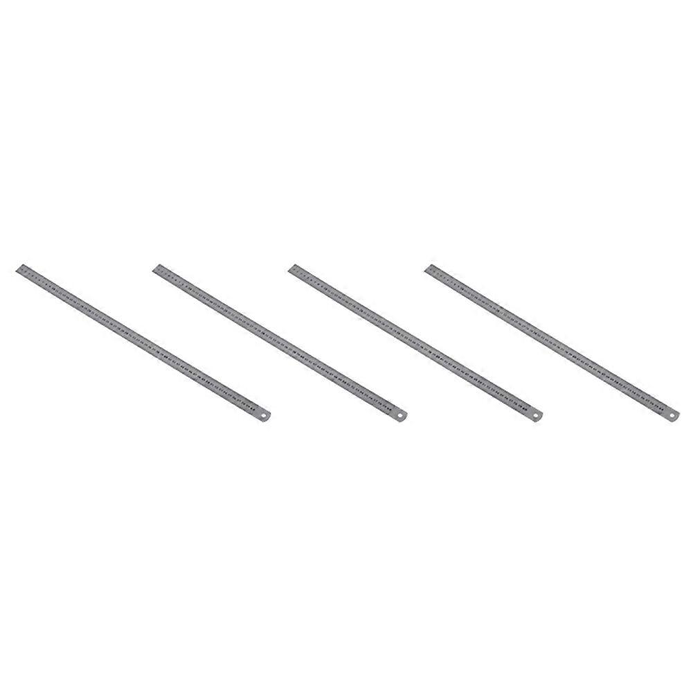 Régua reta de aço inoxidável com 4 unidades, 60 cm (23,6 polegadas) de comprimento.