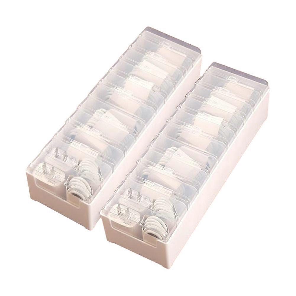 Transparent Plastic Cable Storage Box for Data Line and Headset Organization