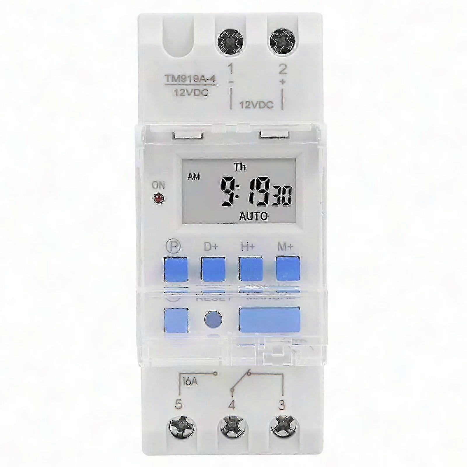 Programmable 12V DC Timer Switch with LCD Screen and Detachable Battery