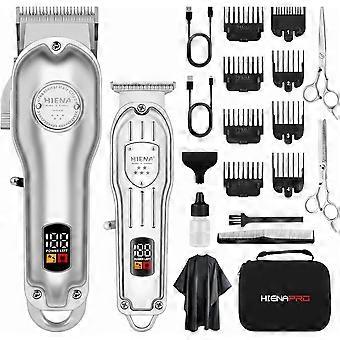 Professionele draadloze haartrimmerset voor mannen, oplaadbare kapperstrimmer met led-display (zwart) – Compatibel met standaard accessoires