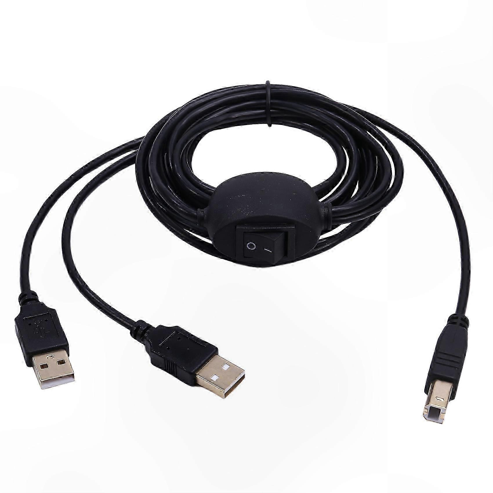 USB A to B Male Printer Cable for Dual Computer Connectivity