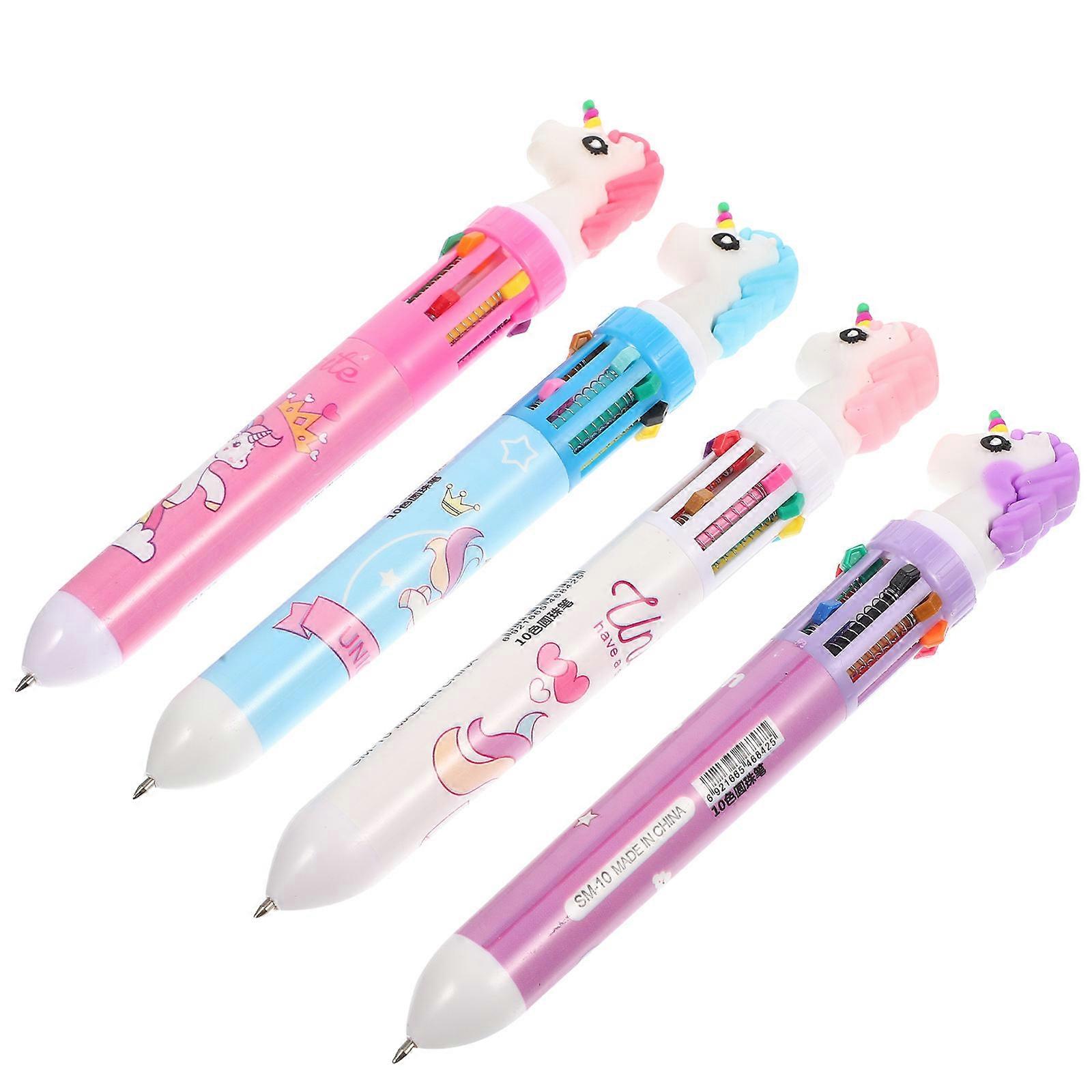 Multicolor Ballpoint Pen for Writing 4Pcs Multi-Function Pens Assorted Color ABS