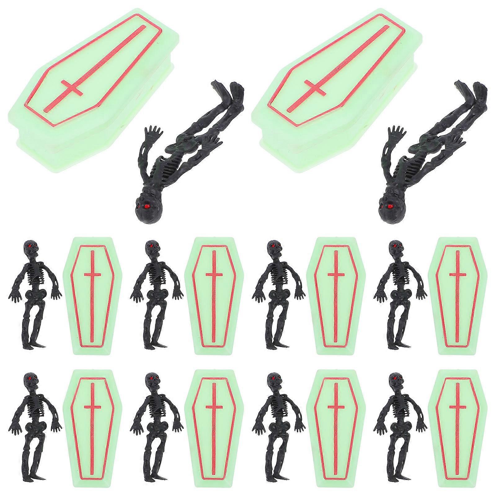 Mini Coffin Boxes Plastic Coffin Decor for Party Prank 2Sets