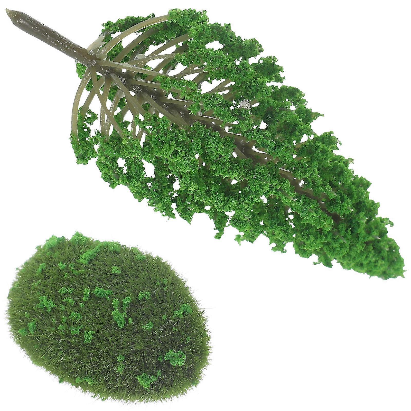 Miniature Trees Model Scenery Model Tree for Decor 2Pcs Green Plastic