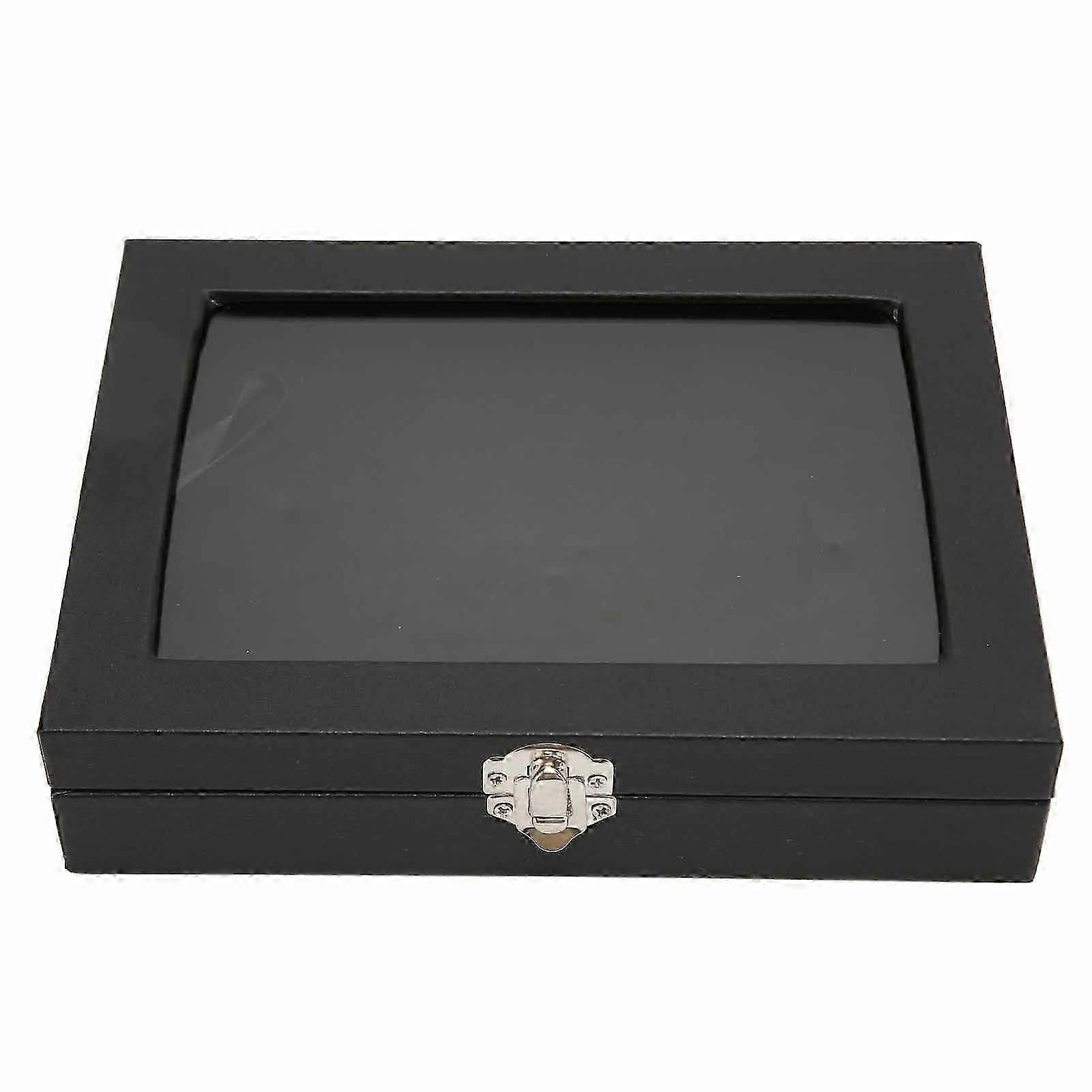 Transparent Pin Display Case - Dustproof Black Storage Box