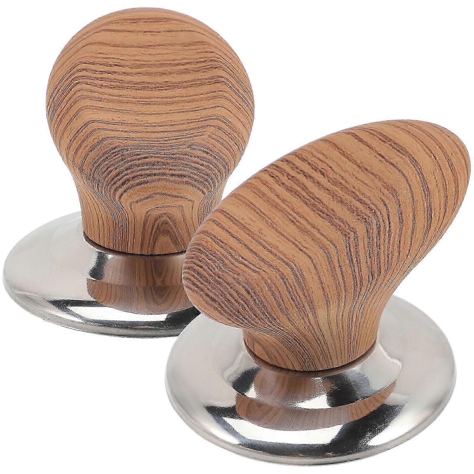 Lid Knob Replacement Pot Lid Handle for Cooking 2Pcs Wood Knobs