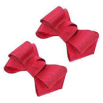 2pcs Bow Shoe Clips - Removable Shoe Clips Wedding Party Buckle Bag Clothing Hair Accessories For Women Girls Rosy 3.03X2.04X0.83in