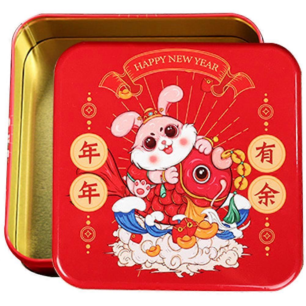 Candy Storage Box Iron Packing Box for Storage Use with Rabbit Pattern