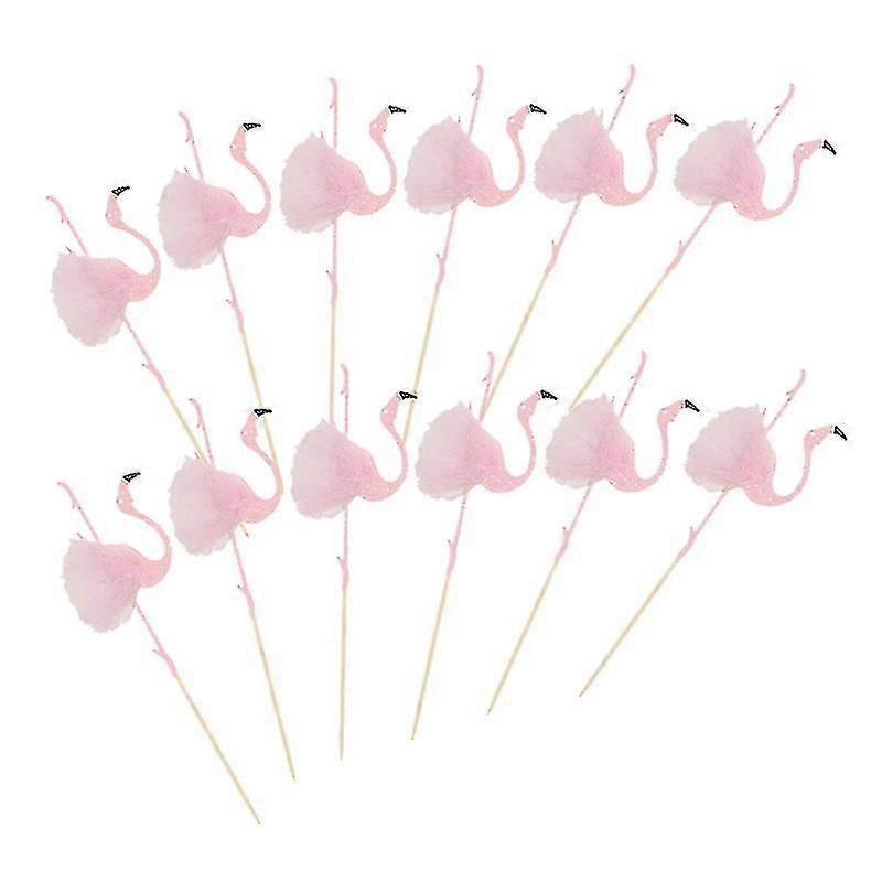 12pcs cake decorations, Ballet Flamingo Cake Topper