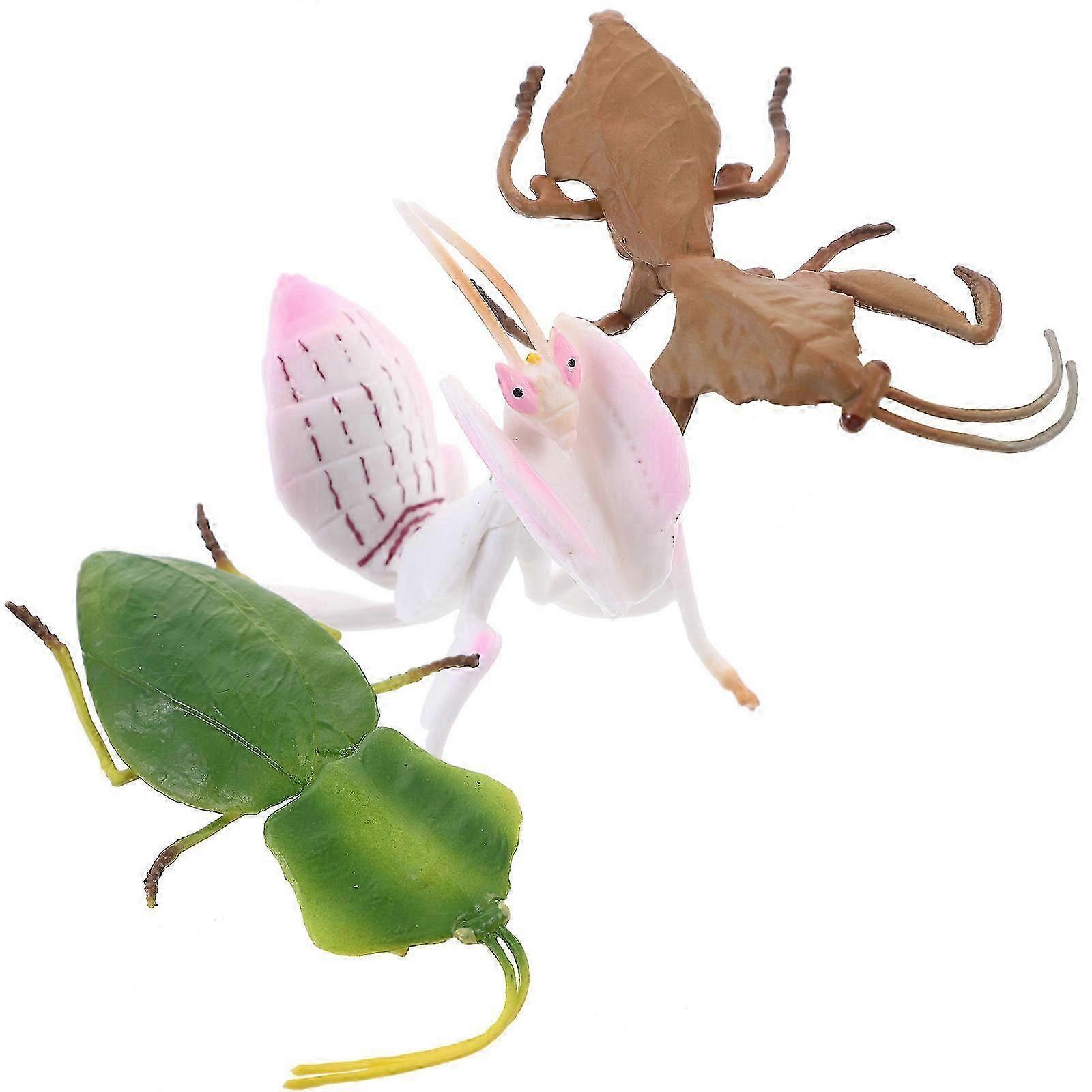 Realistic Simulation Mantis Model Plastic Insect Model for Decor 3Pcs