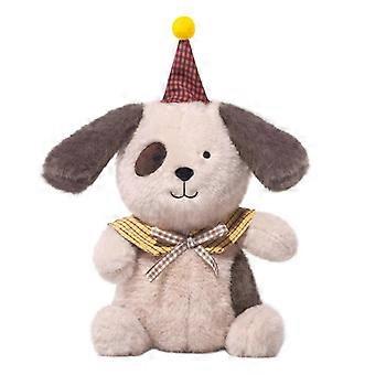 Cute Cartoon Dog Plush Toy with Party Hat, Soft Stuffed Puppy Doll, Adorable Dog Plush for Kids and Adults  28cm