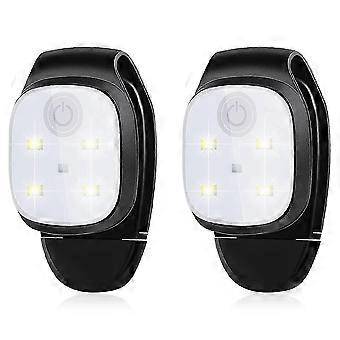 2x Outdoor Night Clip-on Hardlooplampjes Reflecterend USB Oplaadbaar LED-lampje Hardloopuitrusting Veiligheidslampje Hardlopen