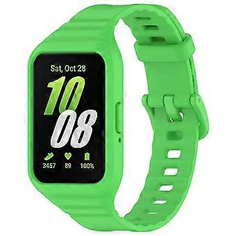 For Samsung Galaxy Fit 3 TPU Watch Band with Built-in Case Replacement Strap Light Green