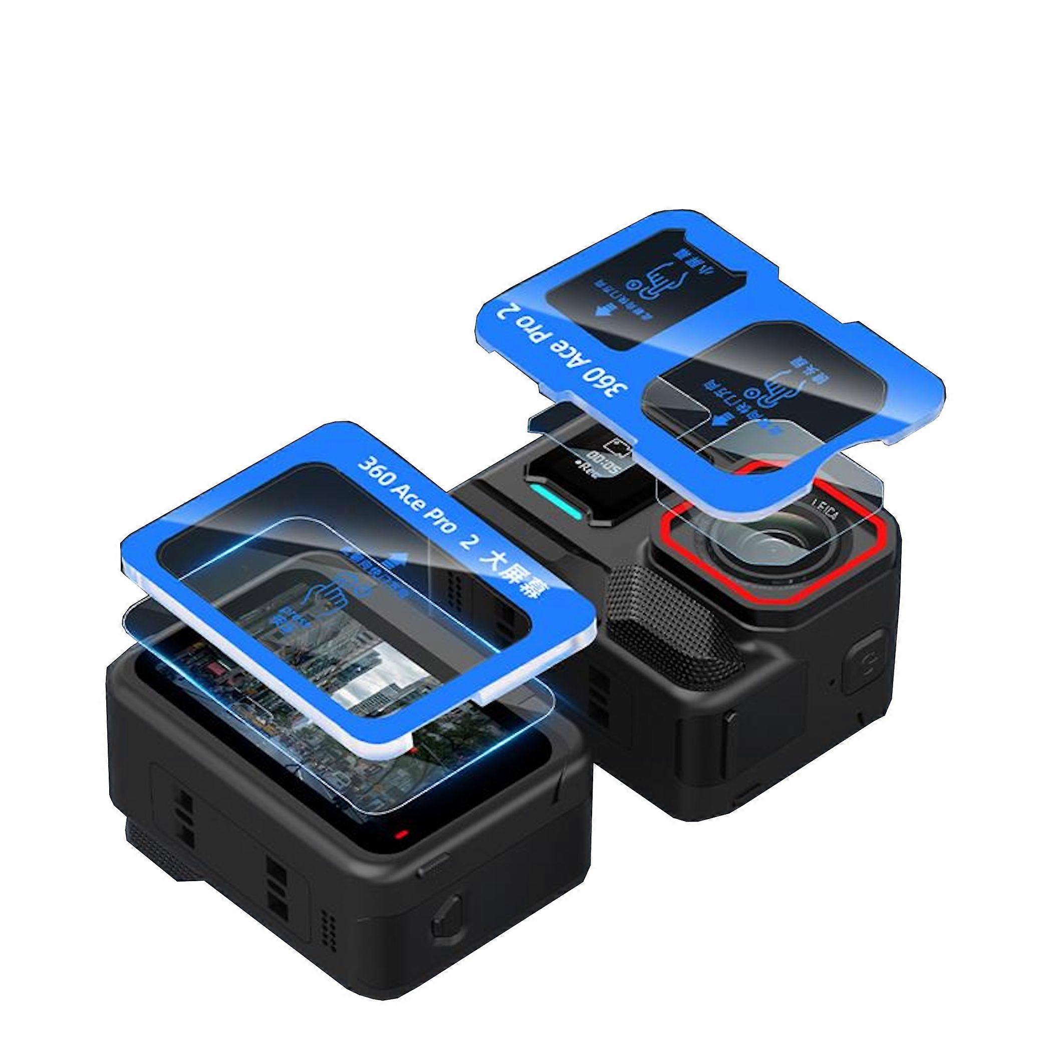 Protective glass set for camera (3x) for Insta360 Ace Pro 2, 9H tempered glass with application aid