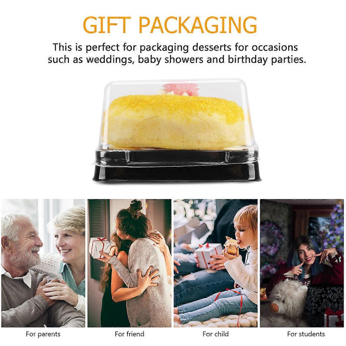 Food Packaging Box Plastic Cake Box for Packaging 100Pcs Quantity