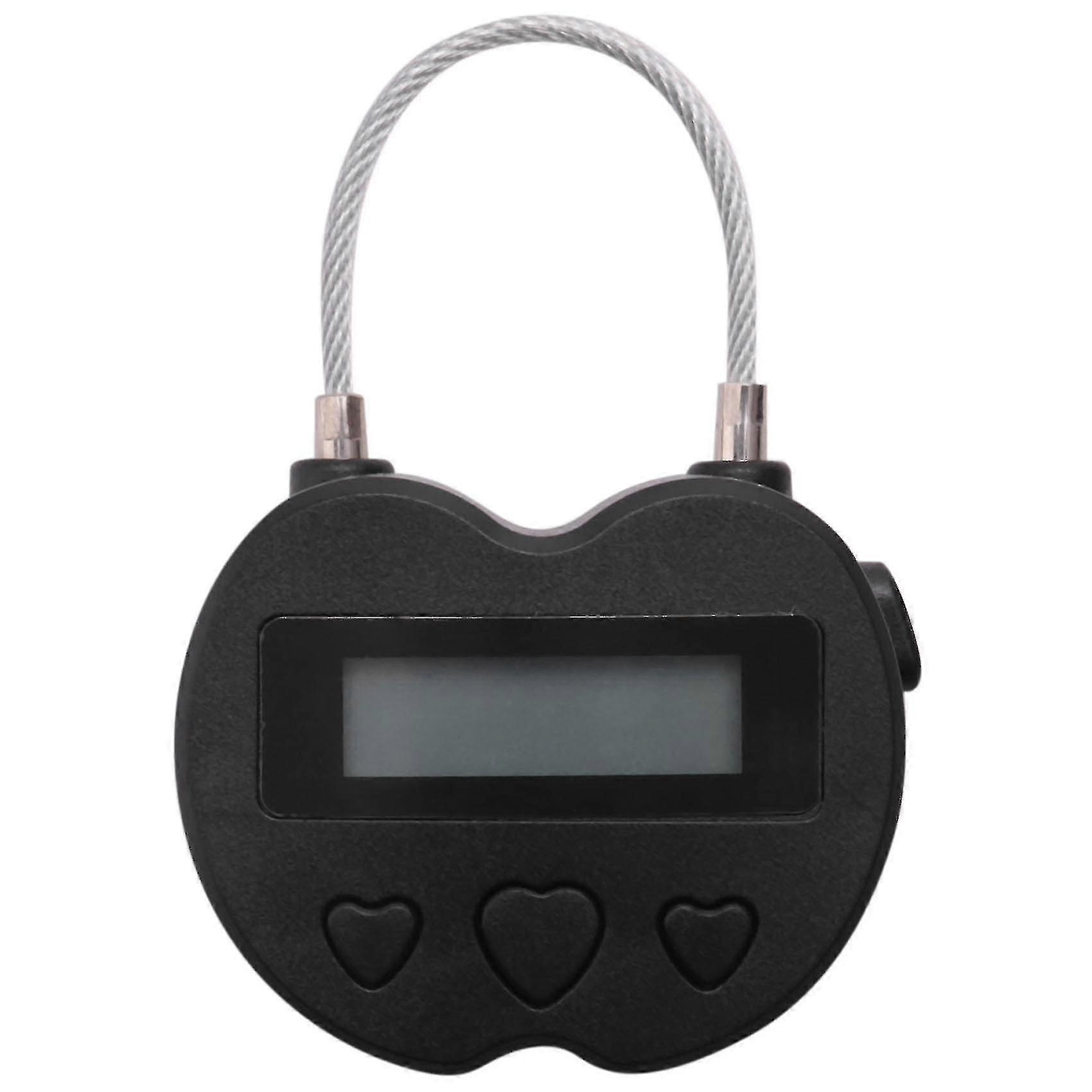 Smart Time Lock Lcd Display Time Lock Usb Rechargeable Temporary Timer Padlock Travel Electronic Timer Black Tw