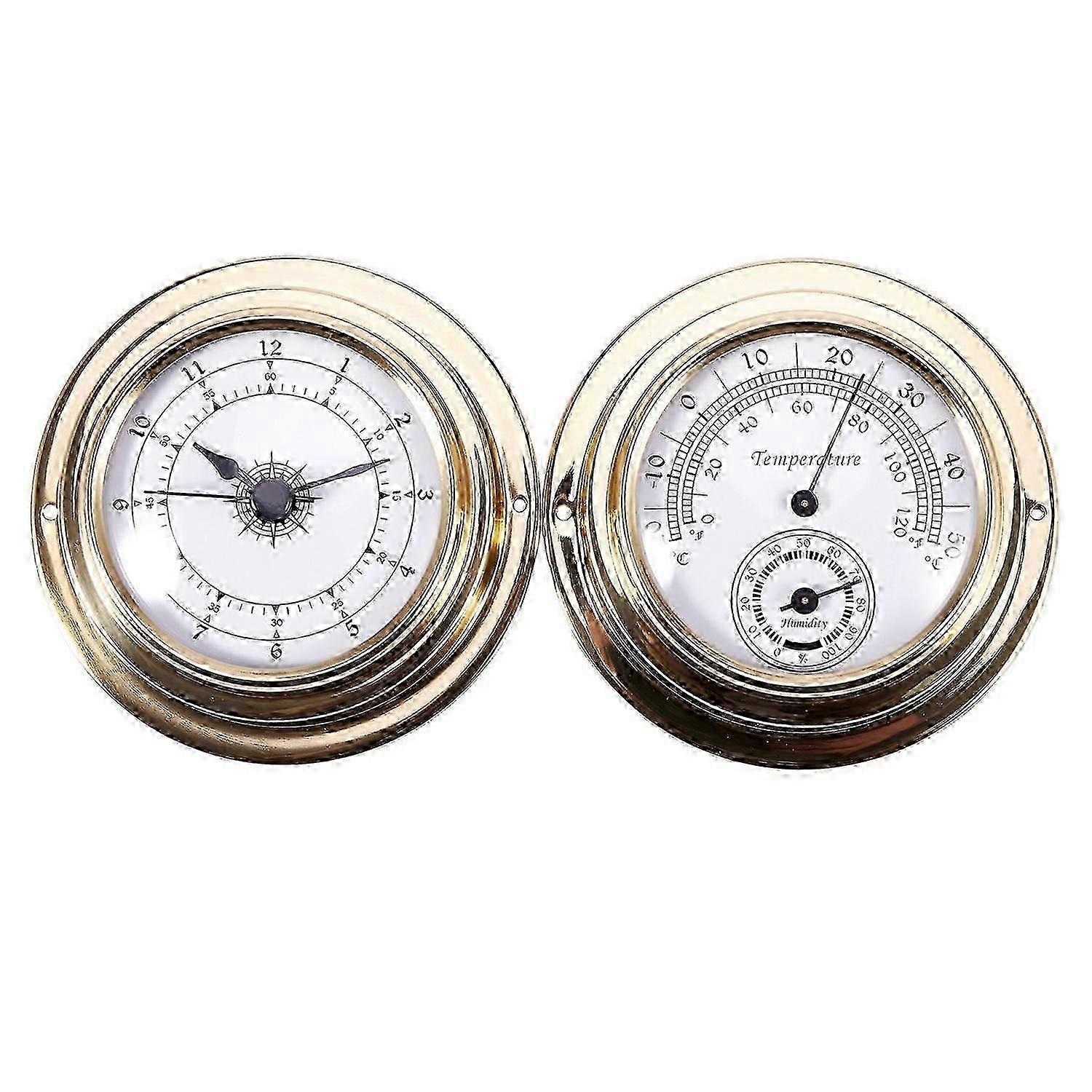 Termometer Hygrometer Barometer Klockor 2 Hela Set Väderstationsmätare GT