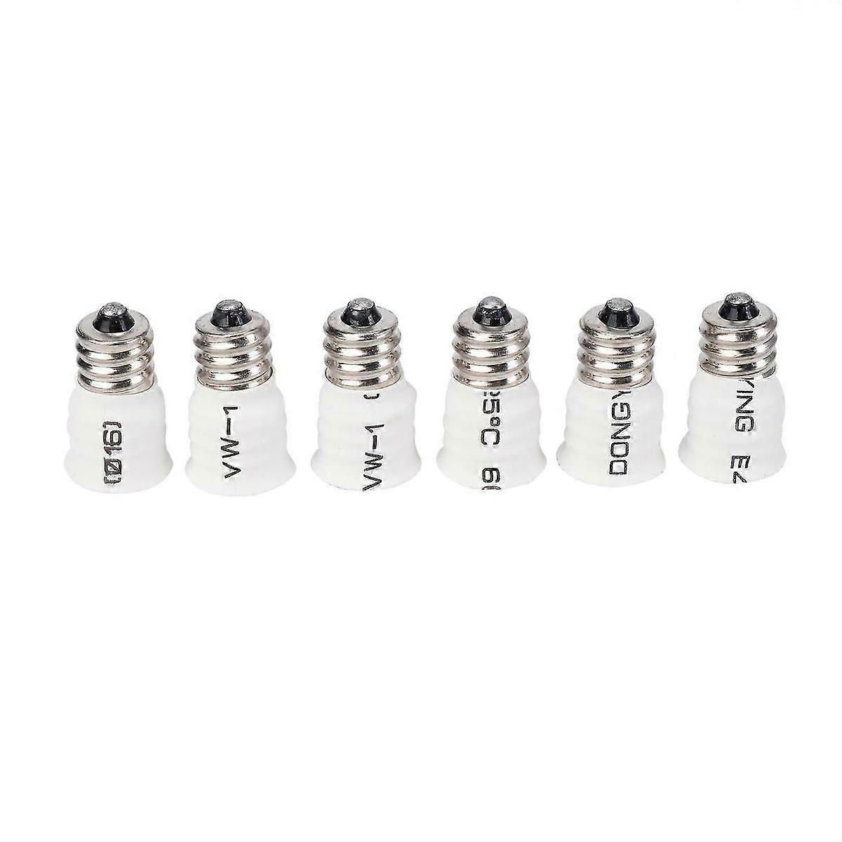 6-Pack E12 la E14 alb bec Converter LED Light Holder Lamp Adaptor Socket Changer