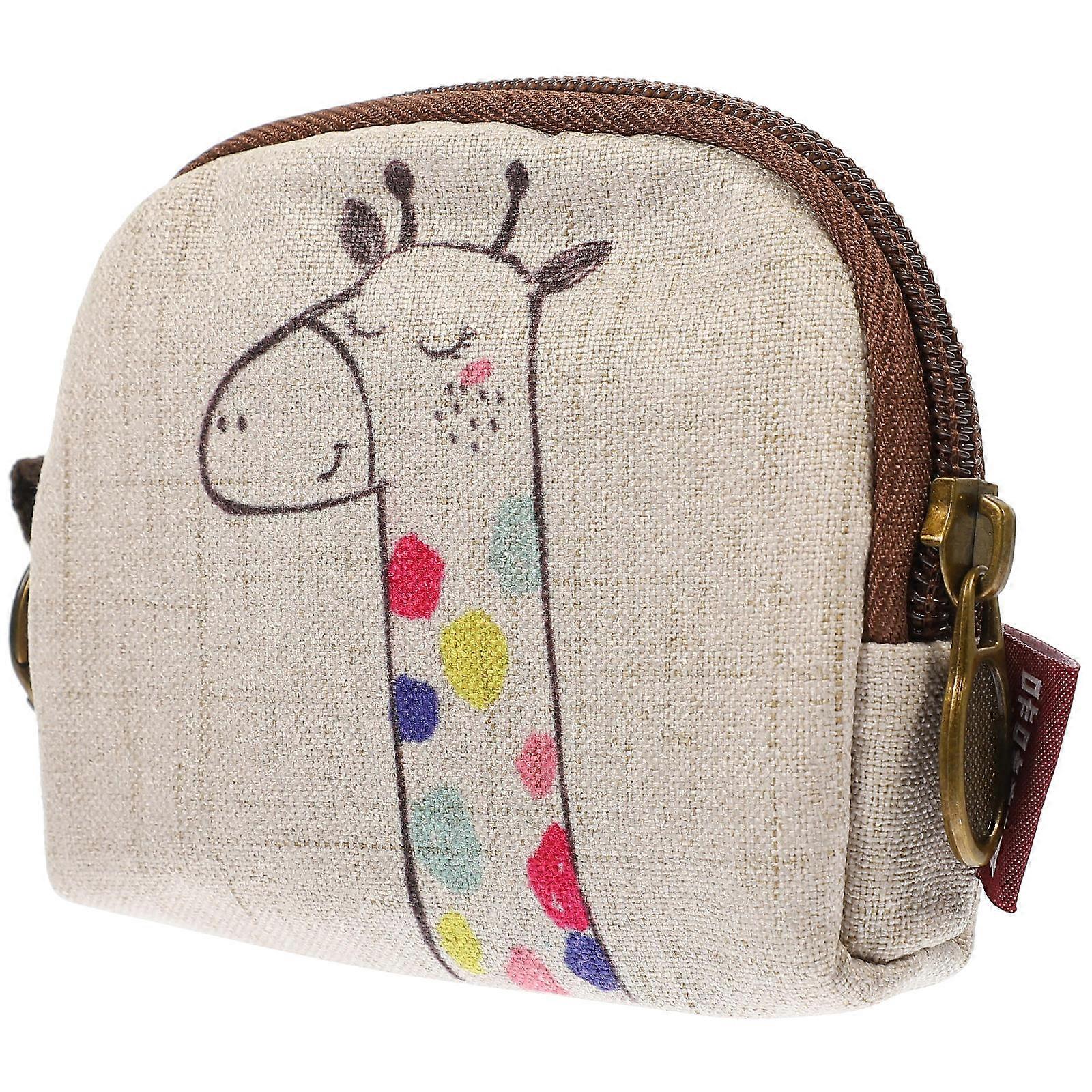 Key Bag Cartoon Giraffe Pattern for Storage Use Small Purse