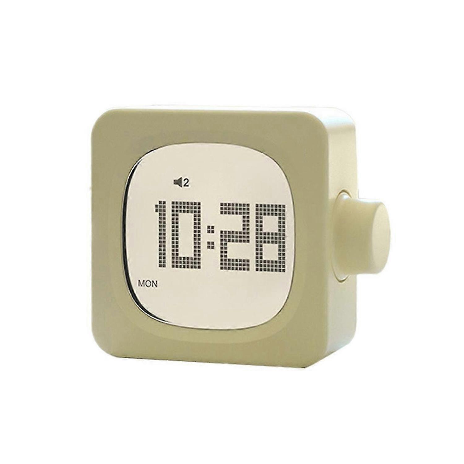 Block Small Alarm Clock Novelty Student Clock Yellow