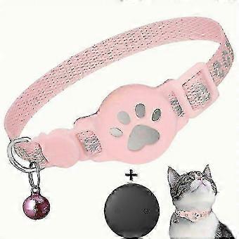 Localizador GPS para gatos con collar reflectante e impermeable, hebilla de seguridad incluida, sin cuota mensual, compatible con Airtag y dispositivos Android.