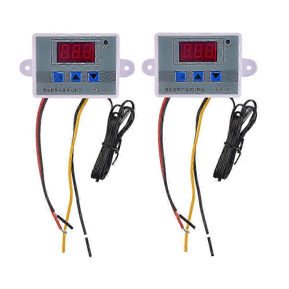 2Pcs W3002 Digital Temperature Controller Microcomputer Thermostat Thermoregulator Heat Cool Temperature Control Switch