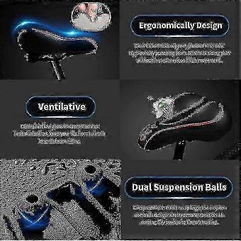 Oversized Comfort Bike Seat Universal Bicycle Saddle Waterproof Leather Cover Extra Padding Memory Foam Cycling Accessory