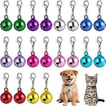 20 cascabeles para collar de mascotas para perros y gatos, 10 colores, cascabeles pequeños para perros y cachorros para collares con llavero, accesorios para mascotas para manualidades, mascotas P