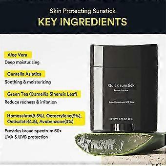 Quick Sunstick Protection Bar SPF50+ | Korean Suncreen Stick Suncare Sunblock, No Whitecast, Protector Solar Barra, Centella Asiatica Extract, Aloe Ex