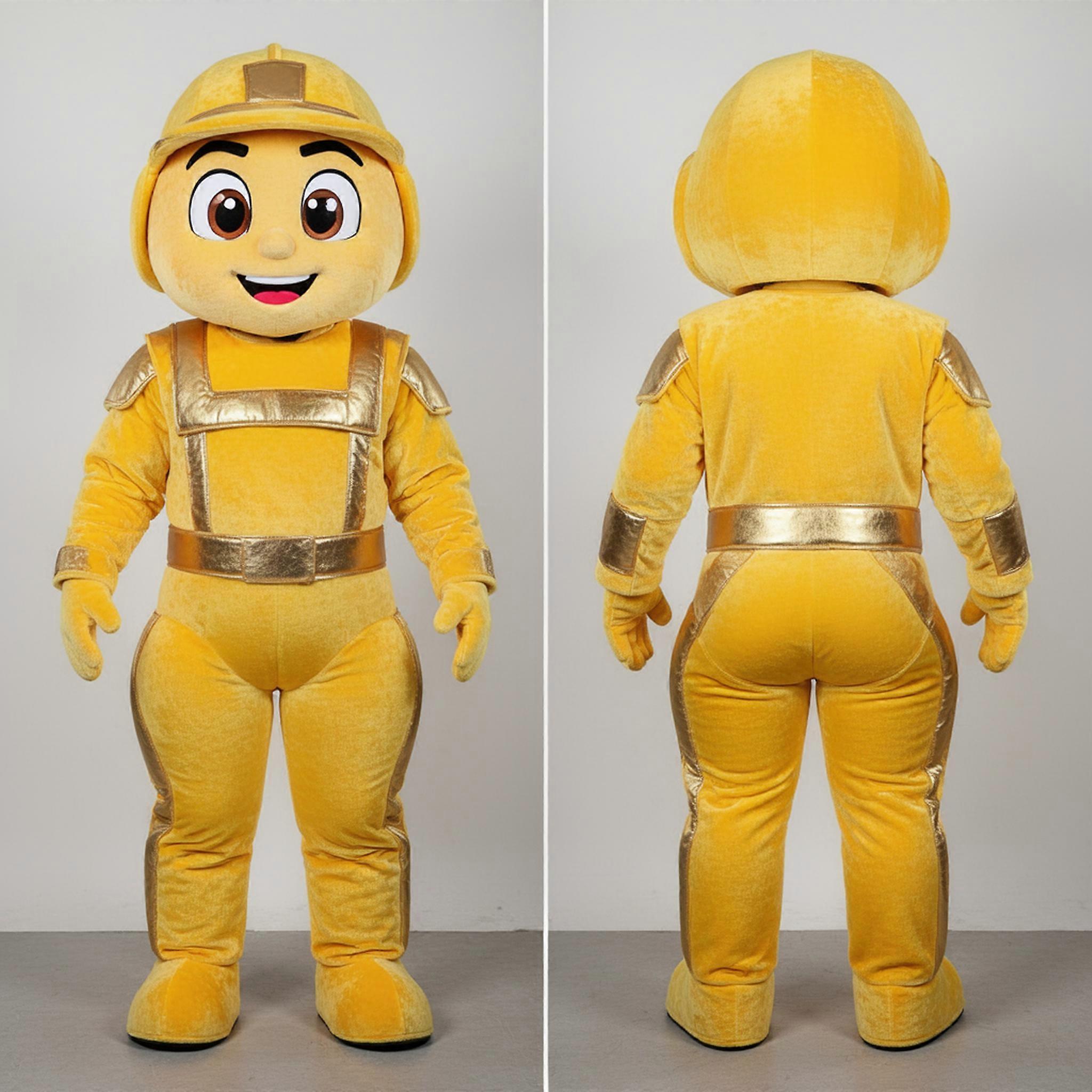 MASTICOT Velvety Yellow Padded Soldier Mascot