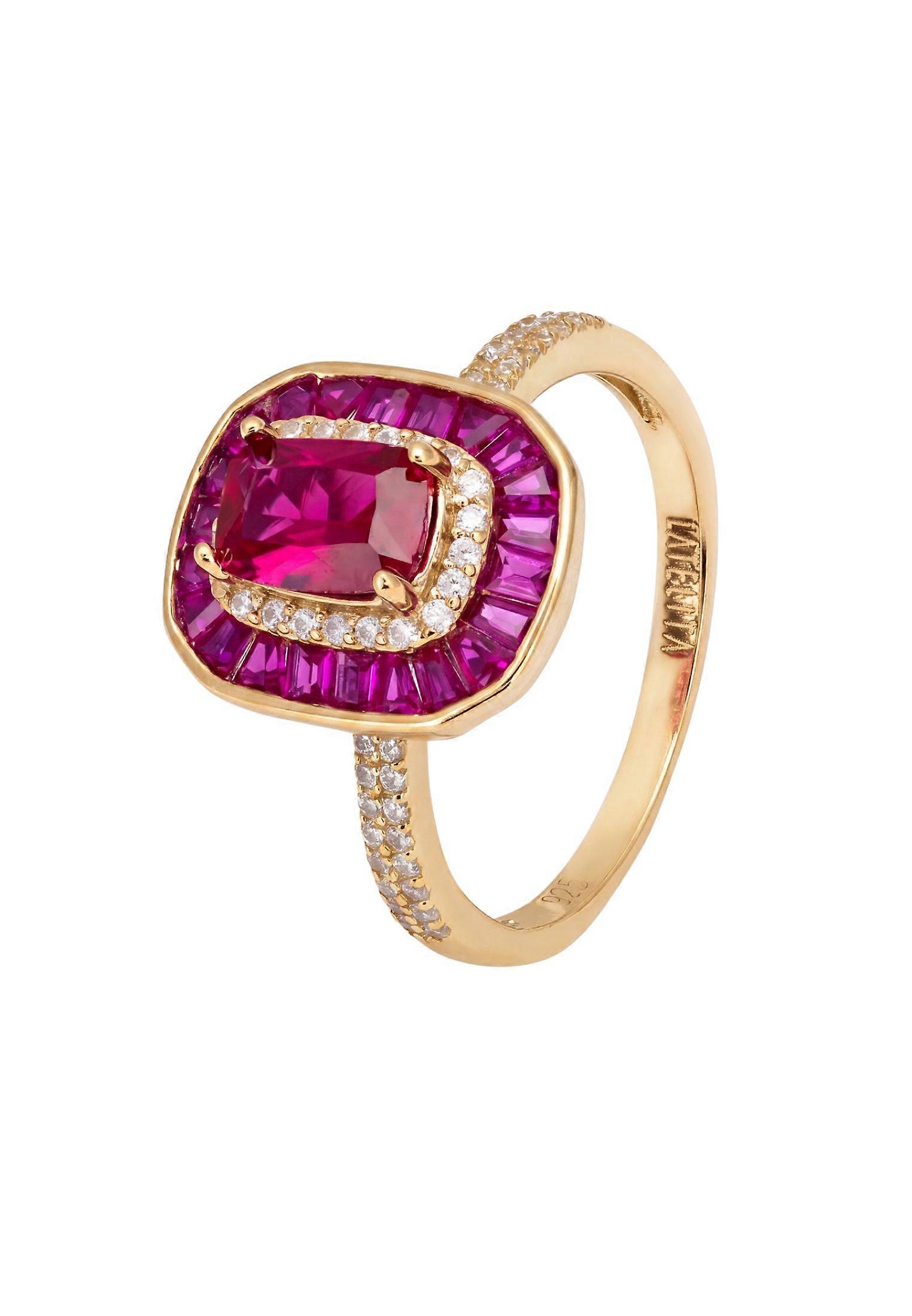 Great Gatsby Ruby Cocktail Ring Gold