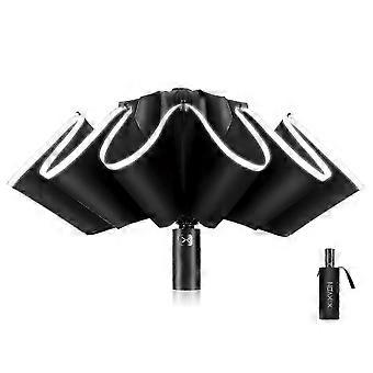 Umbrella, UPF 50+ 99% UV Protection, Reflective Security Strip, Windproof, Water Repellent, Fiberglass Ribs