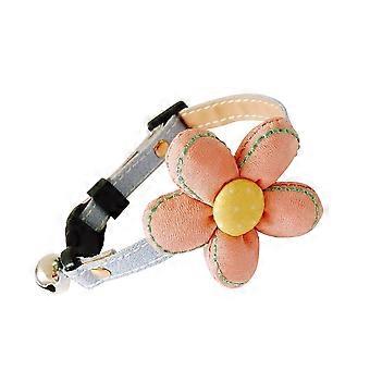 Flower Collar for Pet Adjustable Bell Necklace with Big Flower Decoration