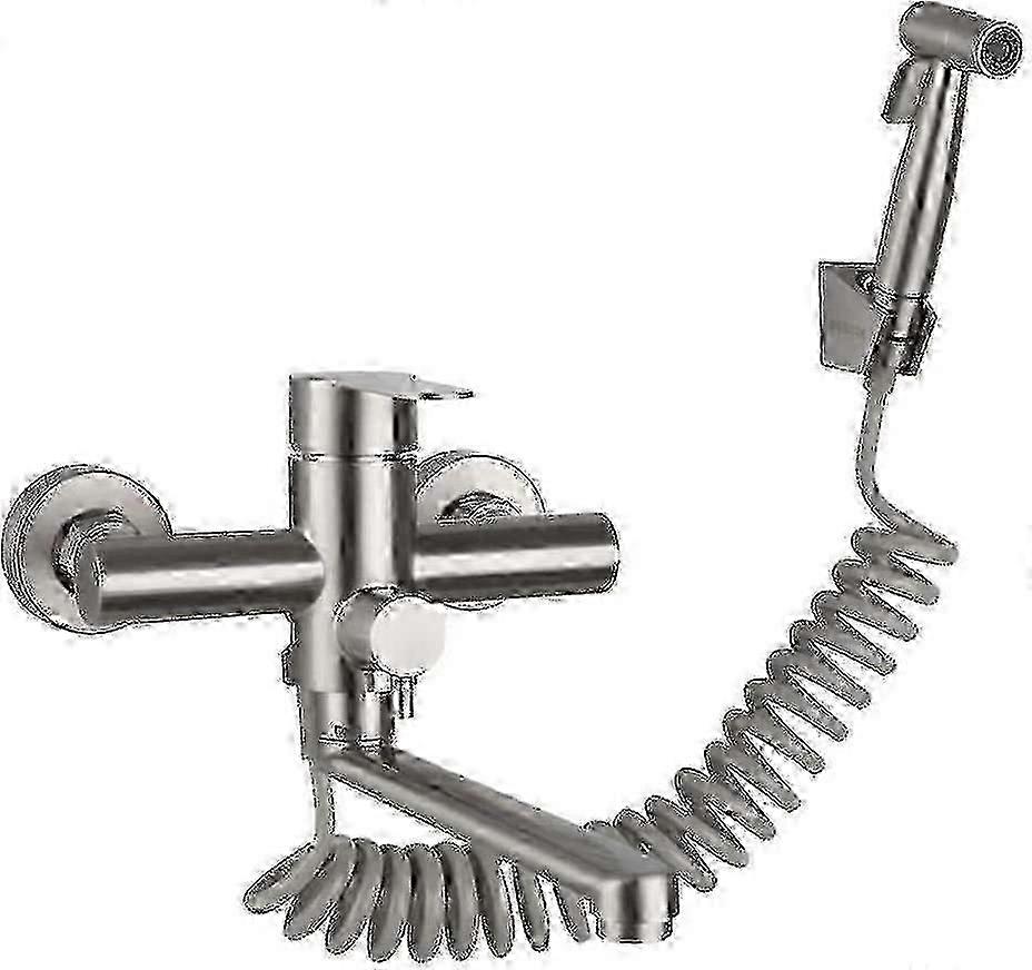 Single handle wall mounted faucet for compact kitchens