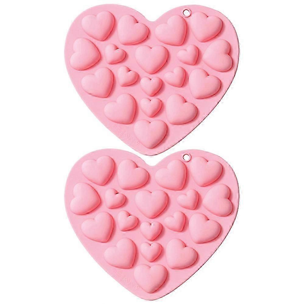 Pink Silicone Chocolate Molds 2Pcs Multi Function DIY Baking Gift
