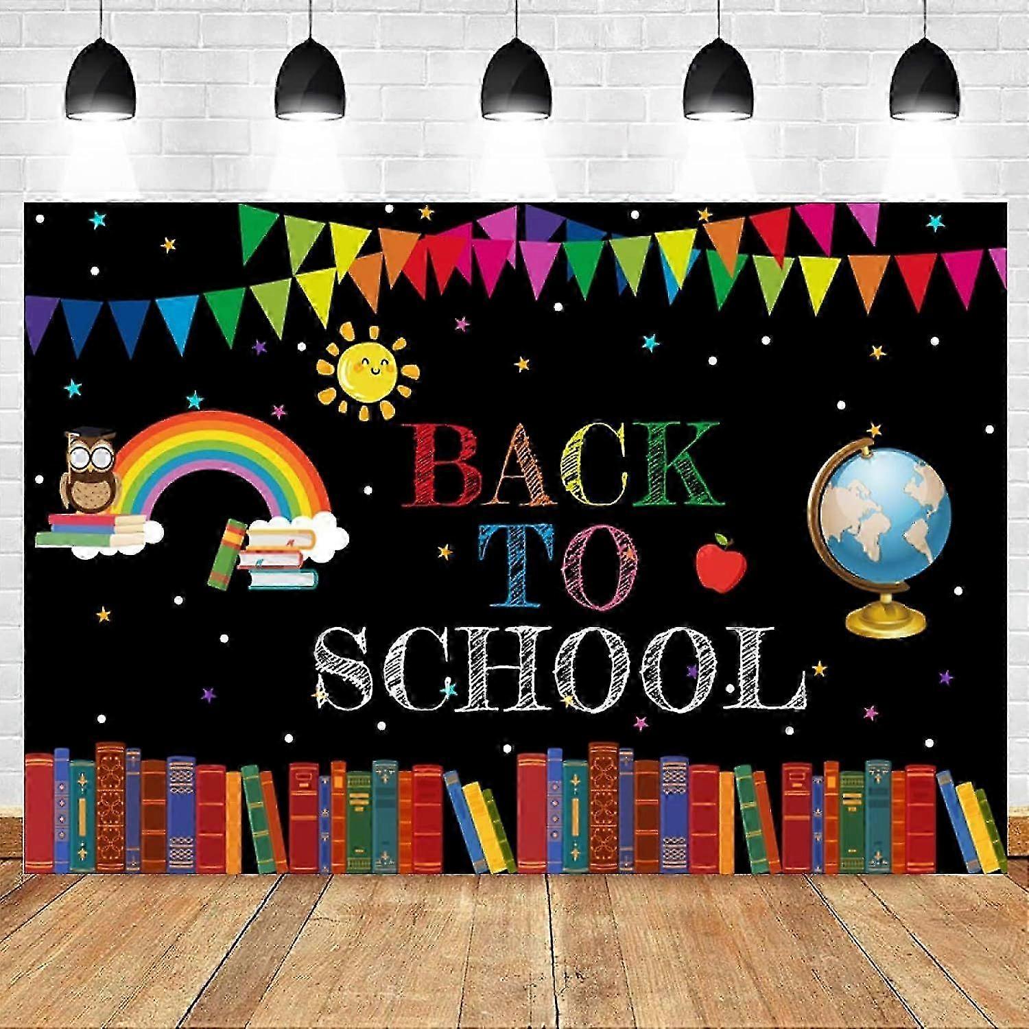 Rainbow Books Blackboard Backdrop